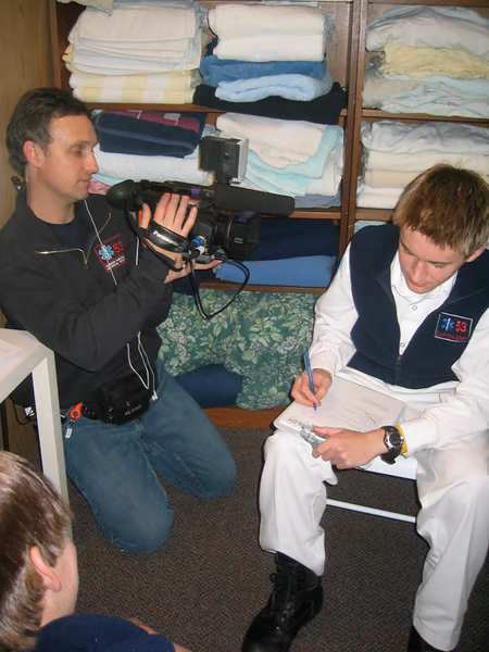 films EMT evaluator, Dan Connell